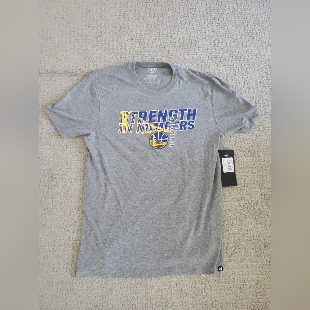 Brand New Golden State Warriors Slate Grey T Shirt, 47 Brand Men's L